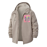 Manga Character Poster Unisex Full-Zip Printed Waterproof Hooded Windbreaker