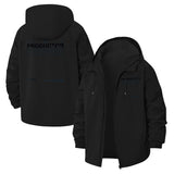 Typographic Unisex Full-Zip Printed Waterproof Hooded Windbreaker