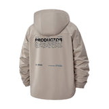 Typographic Unisex Full-Zip Printed Waterproof Hooded Windbreaker