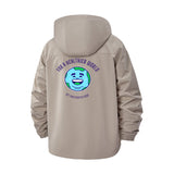 Retro Happy Face Unisex Full-Zip Printed Waterproof Hooded Windbreaker