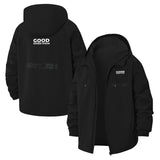 Typographic Good Over Them Unisex Full-Zip Printed Waterproof Hooded Windbreaker
