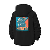Wait a Minute Animal Unisex Full-Zip Printed Waterproof Hooded Windbreaker
