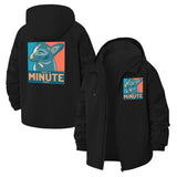Wait a Minute Animal Unisex Full-Zip Printed Waterproof Hooded Windbreaker