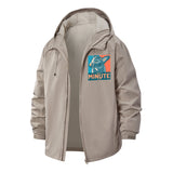 Wait a Minute Animal Unisex Full-Zip Printed Waterproof Hooded Windbreaker