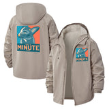 Wait a Minute Animal Unisex Full-Zip Printed Waterproof Hooded Windbreaker