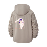 Anime Portrait Unisex Full-Zip Printed Waterproof Hooded Windbreaker