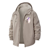 Anime Portrait Unisex Full-Zip Printed Waterproof Hooded Windbreaker