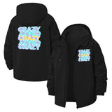 Bold Typographic Crazy Unisex Full-Zip Printed Waterproof Hooded Windbreaker