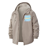 Bold Typographic Crazy Unisex Full-Zip Printed Waterproof Hooded Windbreaker