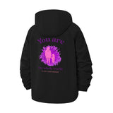 Mother and Child Love Unisex Full-Zip Printed Waterproof Hooded Windbreaker