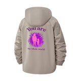 Mother and Child Love Unisex Full-Zip Printed Waterproof Hooded Windbreaker