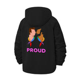 LGBTQ+ Pride Couple Unisex Full-Zip Printed Waterproof Hooded Windbreaker