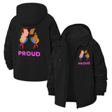 LGBTQ+ Pride Couple Unisex Full-Zip Printed Waterproof Hooded Windbreaker