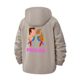 LGBTQ+ Pride Couple Unisex Full-Zip Printed Waterproof Hooded Windbreaker
