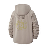 Faith Inspiration Unisex Full-Zip Printed Waterproof Hooded Windbreaker