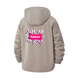 Just as Human Unisex Full-Zip Printed Waterproof Hooded Windbreaker
