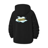 Cloud Typographic Unisex Full-Zip Printed Waterproof Hooded Windbreaker