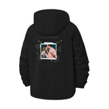 Mother Daughter Photo Frame Unisex Full-Zip Printed Waterproof Hooded Windbreaker