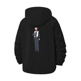 Business Cartoon Character Unisex Full-Zip Printed Waterproof Hooded Windbreaker