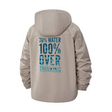 Overthinking Quote Unisex Full-Zip Printed Waterproof Hooded Windbreaker