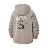 Music Lover Unisex Full-Zip Printed Waterproof Hooded Windbreaker