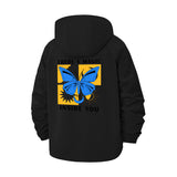 Magic Butterfly Unisex Full-Zip Printed Waterproof Hooded Windbreaker
