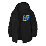 Magic Butterfly Unisex Full-Zip Printed Waterproof Hooded Windbreaker