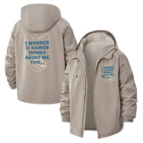 Ramen Bowl Humor Unisex Full-Zip Printed Waterproof Hooded Windbreaker