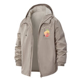 Juice Box Graphic Unisex Full-Zip Printed Waterproof Hooded Windbreaker