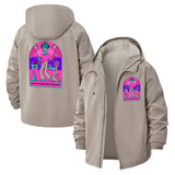 Funk Disco Dancing Unisex Full-Zip Printed Waterproof Hooded Windbreaker