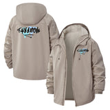 Graffiti Drip Unisex Full-Zip Printed Waterproof Hooded Windbreaker