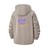 Jesus Is My Savior Unisex Full-Zip Printed Waterproof Hooded Windbreaker