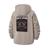 Wild Bear Geometric Unisex Full-Zip Printed Waterproof Hooded Windbreaker