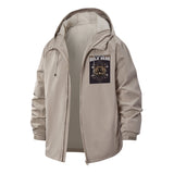 Wild Bear Geometric Unisex Full-Zip Printed Waterproof Hooded Windbreaker