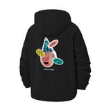 Cartoon Doodles Unisex Full-Zip Printed Waterproof Hooded Windbreaker
