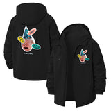 Cartoon Doodles Unisex Full-Zip Printed Waterproof Hooded Windbreaker
