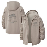Rustic Cabin Unisex Full-Zip Printed Waterproof Hooded Windbreaker