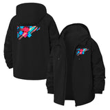 Geometric Abstract Unisex Full-Zip Printed Waterproof Hooded Windbreaker