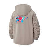 Geometric Abstract Unisex Full-Zip Printed Waterproof Hooded Windbreaker