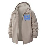 Inclusive Communication Unisex Full-Zip Printed Waterproof Hooded Windbreaker