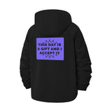 Inspirational Message Unisex Full-Zip Printed Waterproof Hooded Windbreaker