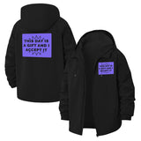 Inspirational Message Unisex Full-Zip Printed Waterproof Hooded Windbreaker