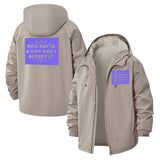 Inspirational Message Unisex Full-Zip Printed Waterproof Hooded Windbreaker