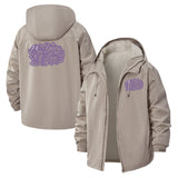 Anniversary Script Unisex Full-Zip Printed Waterproof Hooded Windbreaker