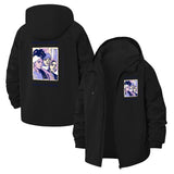 Anime Portrait Unisex Full-Zip Printed Waterproof Hooded Windbreaker