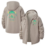Mystery Ouija Pyramid Unisex Full-Zip Printed Waterproof Hooded Windbreaker