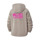 Bold Typographic Unisex Full-Zip Printed Waterproof Hooded Windbreaker