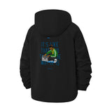 DJ Music Vibe Unisex Full-Zip Printed Waterproof Hooded Windbreaker