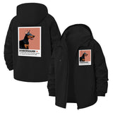 Dobermann Graphic Unisex Full-Zip Printed Waterproof Hooded Windbreaker