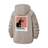 Dobermann Graphic Unisex Full-Zip Printed Waterproof Hooded Windbreaker